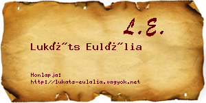 Lukáts Eulália névjegykártya